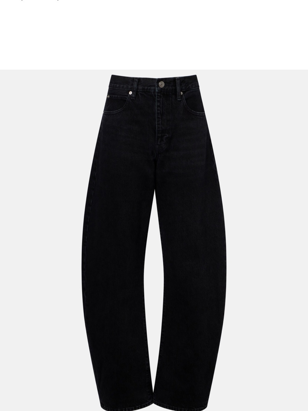 Frame Denim Bubble Barrel-Leg Jeans in Black